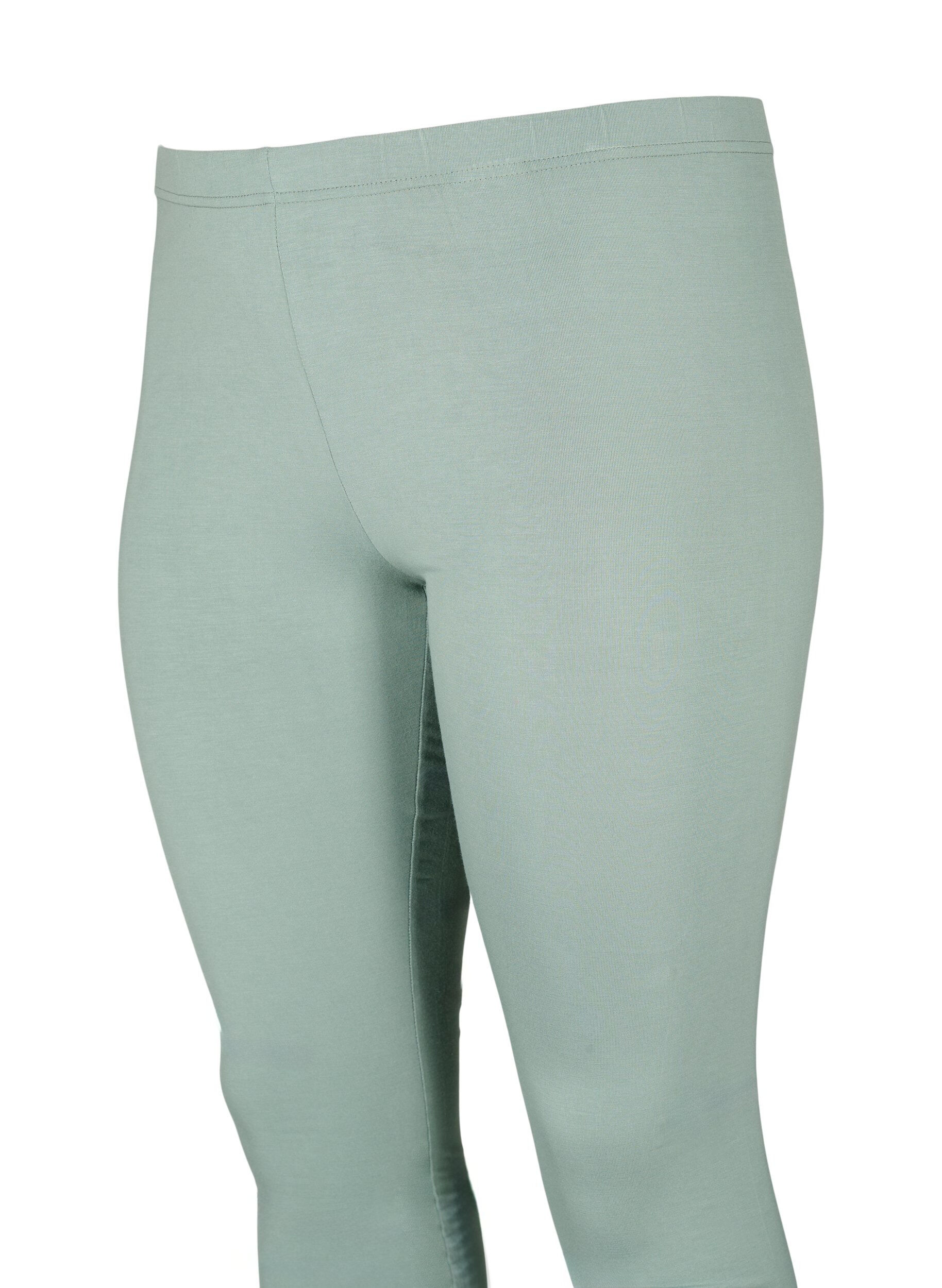 Zizzi Basic legging in viscose, Groen, Packshot image number 3