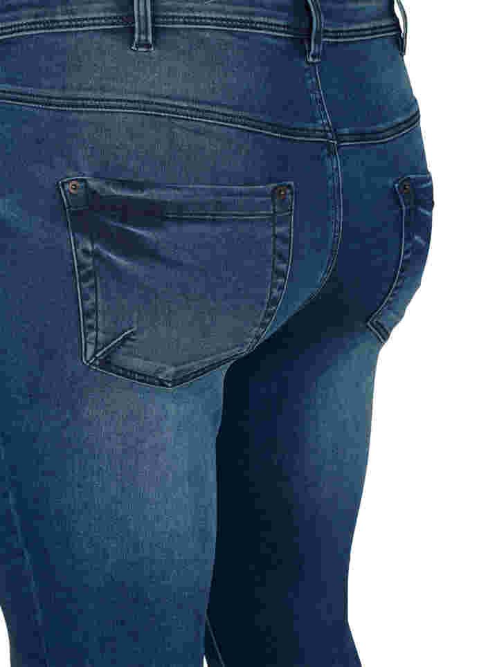 Cropped Amy jeans met rits, Dark blue denim, Packshot image number 3