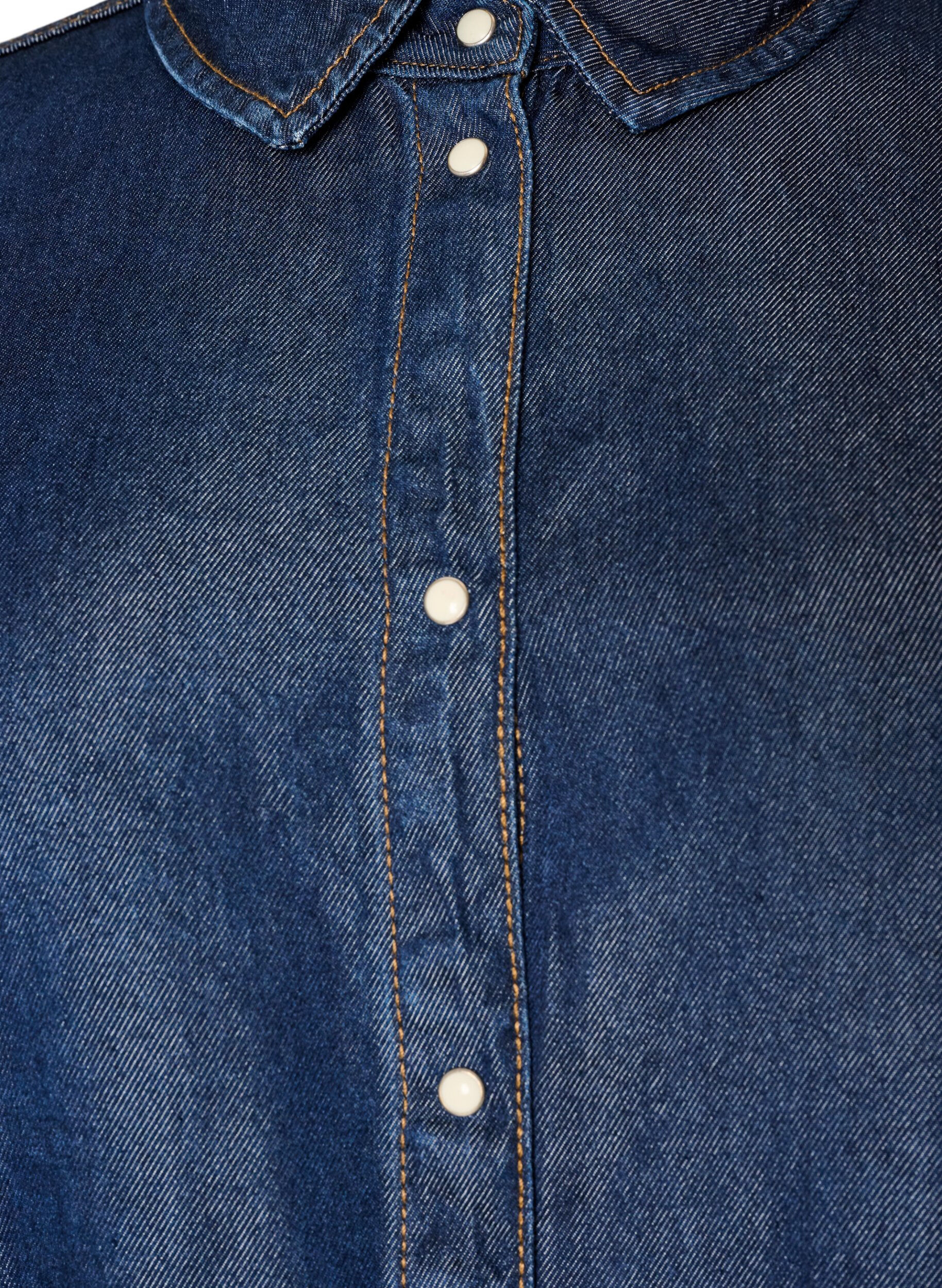 ZizziDenim blouse van lyocell met drukknopen, Blauw, Packshot image number 2