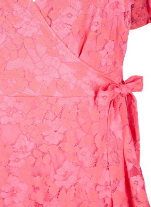 Wikkeljurk met kant en korte mouwen, Pink Carnation, Packshot image number 2