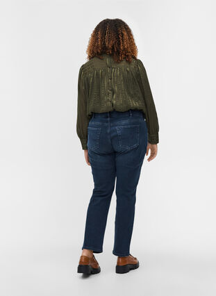 Slim fit Emily jeans met klinknagels, Dark blue, Model image number 1