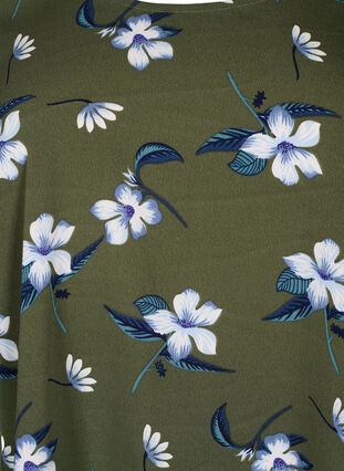 FLASH - Blouse met korte mouwen en print, Olive Night Flower, Packshot image number 2