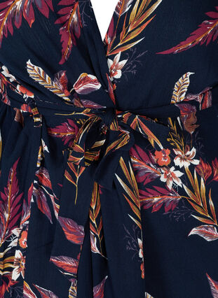 Viscose kimono met bloemenprint en striksluiting, Indian Summer Flower, Packshot image number 2