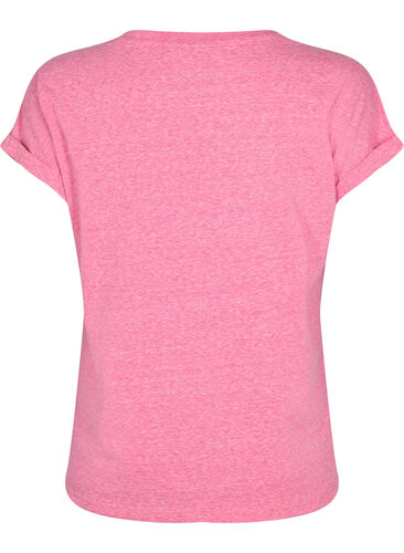 Gemêleerd t-shirt met korte mouwen, Beetroot Purple Mél, Packshot image number 1