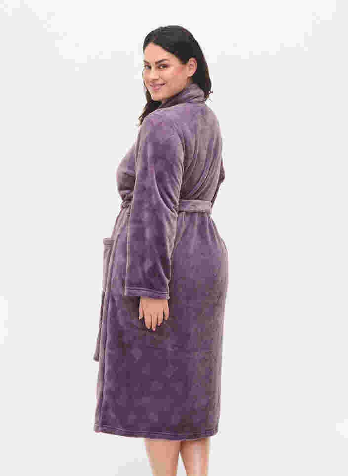 Lange badjas met zakken, Vintage Violet, Model image number 1