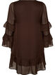 Korte jurk met transparante ruchesmouwen, Bruin, Packshot image number 1