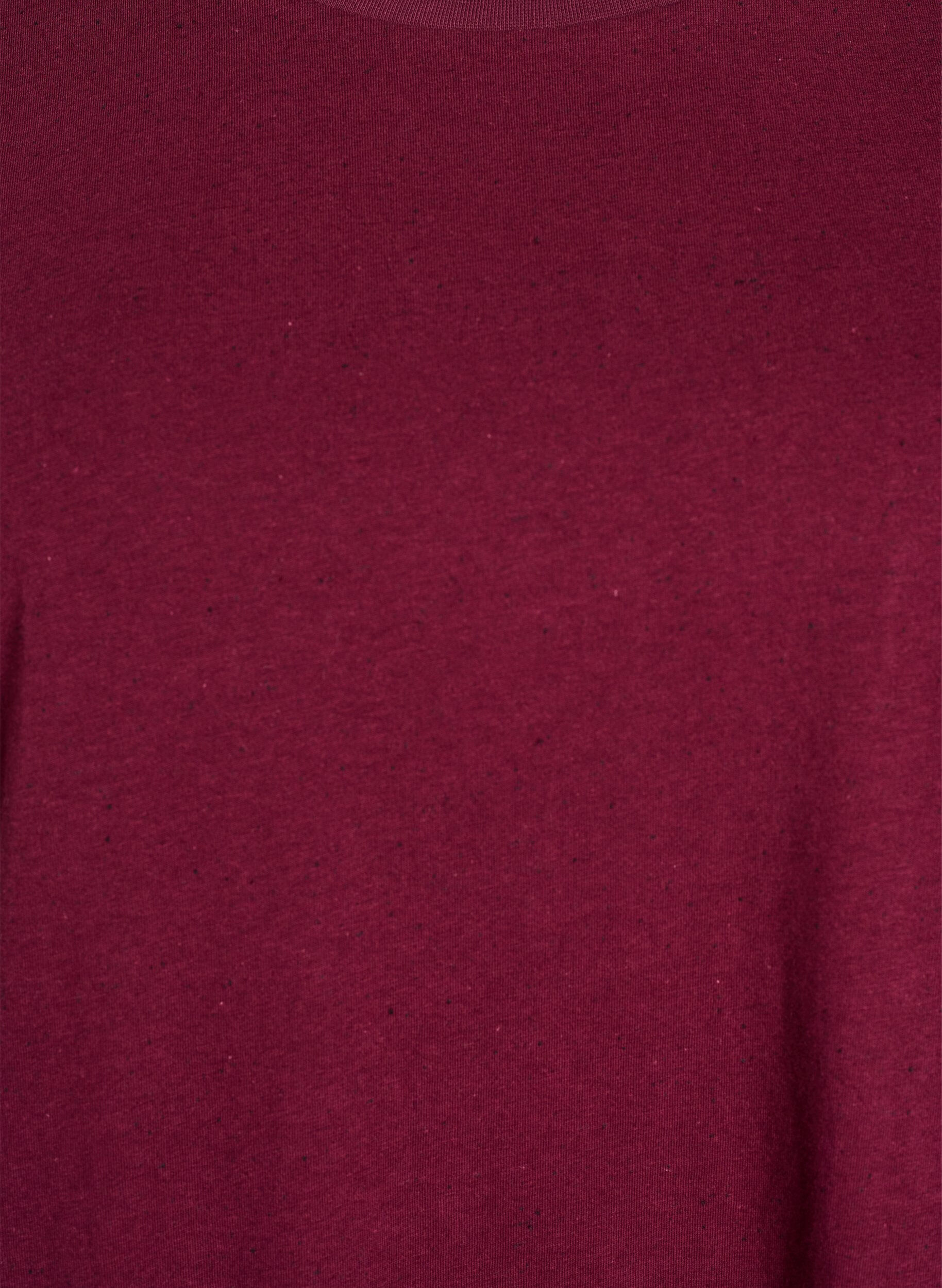 Zizzi Katoenen T-shirt met ronde hals, Donker Bordeaux, Packshot image number 2