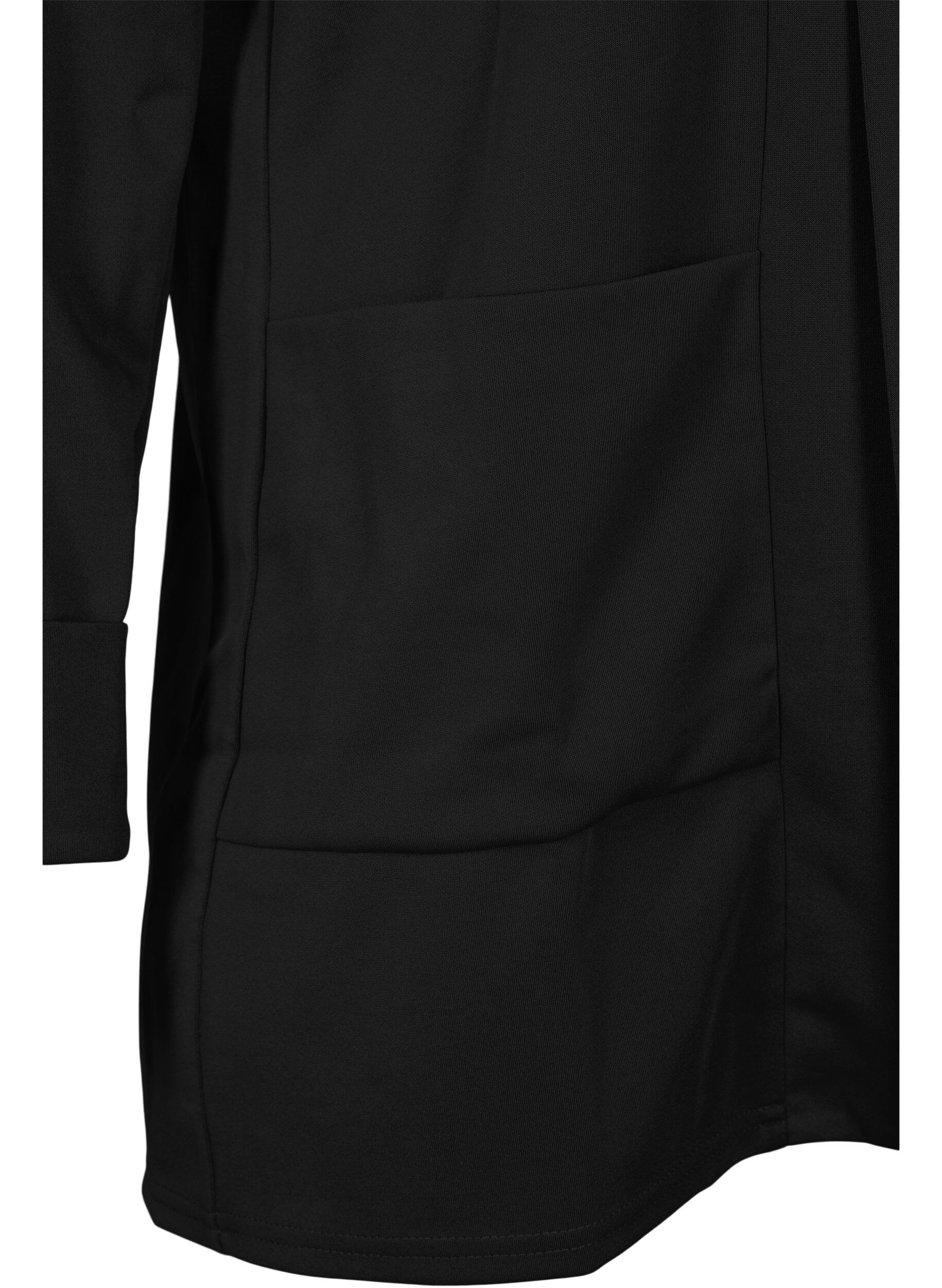 Zizzi Open blazer met 3/4 mouwen, Black, Packshot image number 2