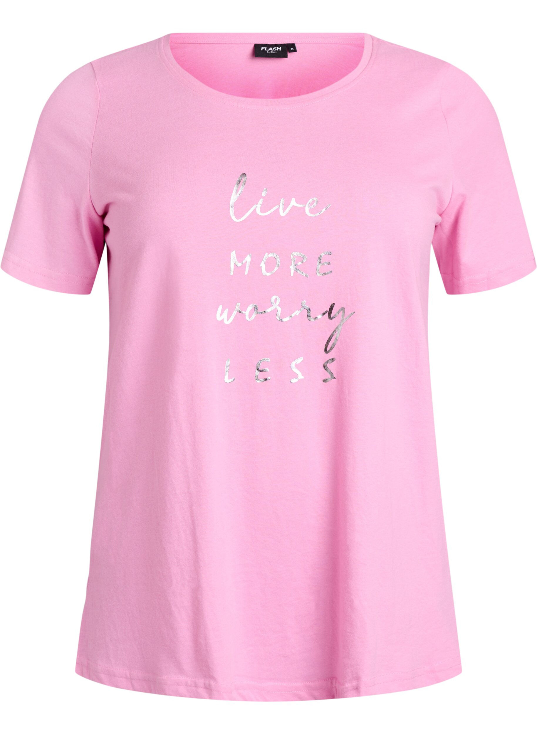 Zizzi FLASH - T-shirt met motief, Roze, Packshot image number 0