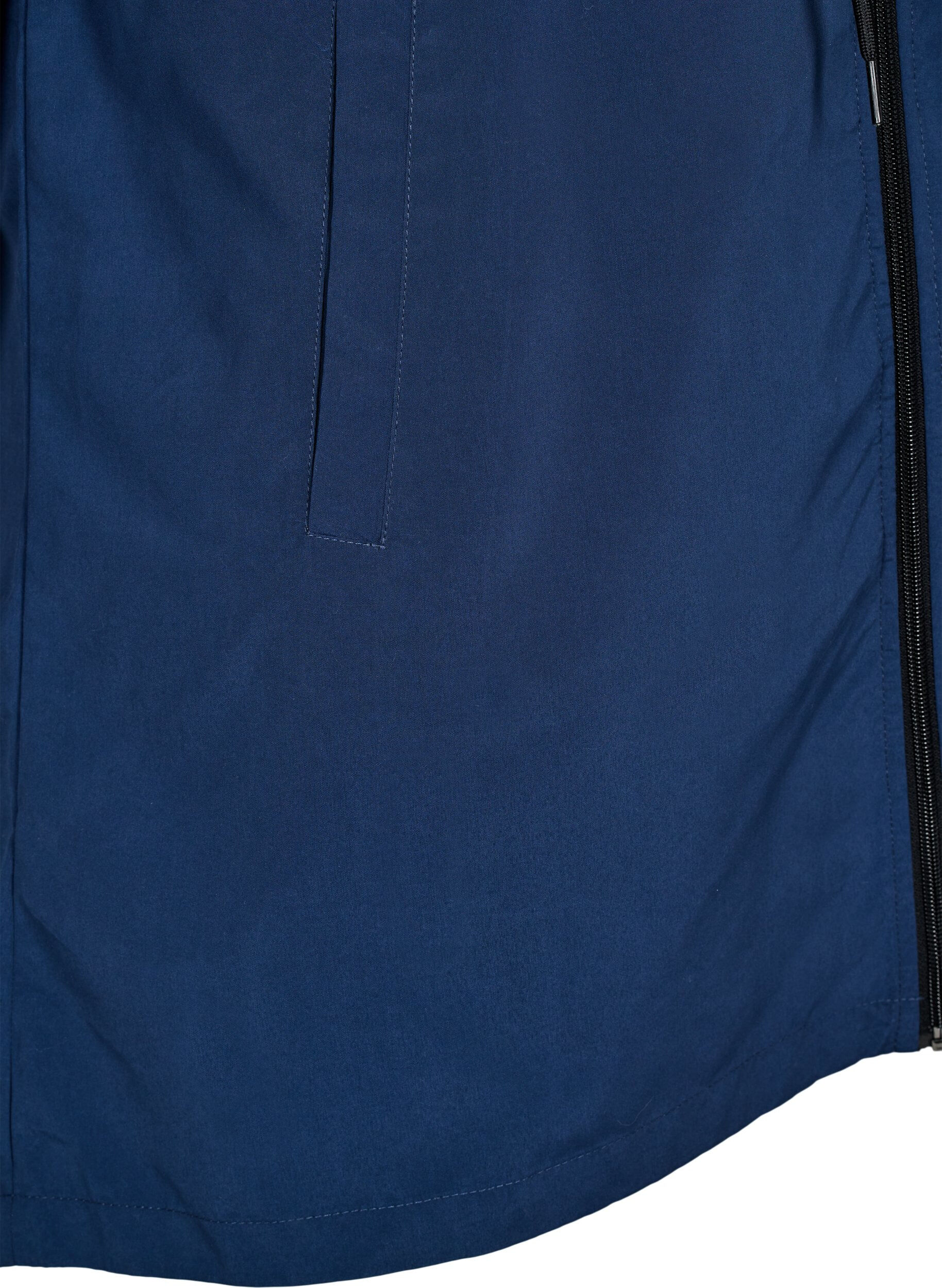 Zizzi FLASH - Lichtgewicht parka met een capuchon, Blauw, Packshot image number 3