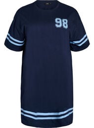 Short T-shirt dress with sporty details, Blue