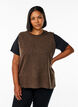 Gebreid vest met geribbelde randen, Groen, Model image number 0