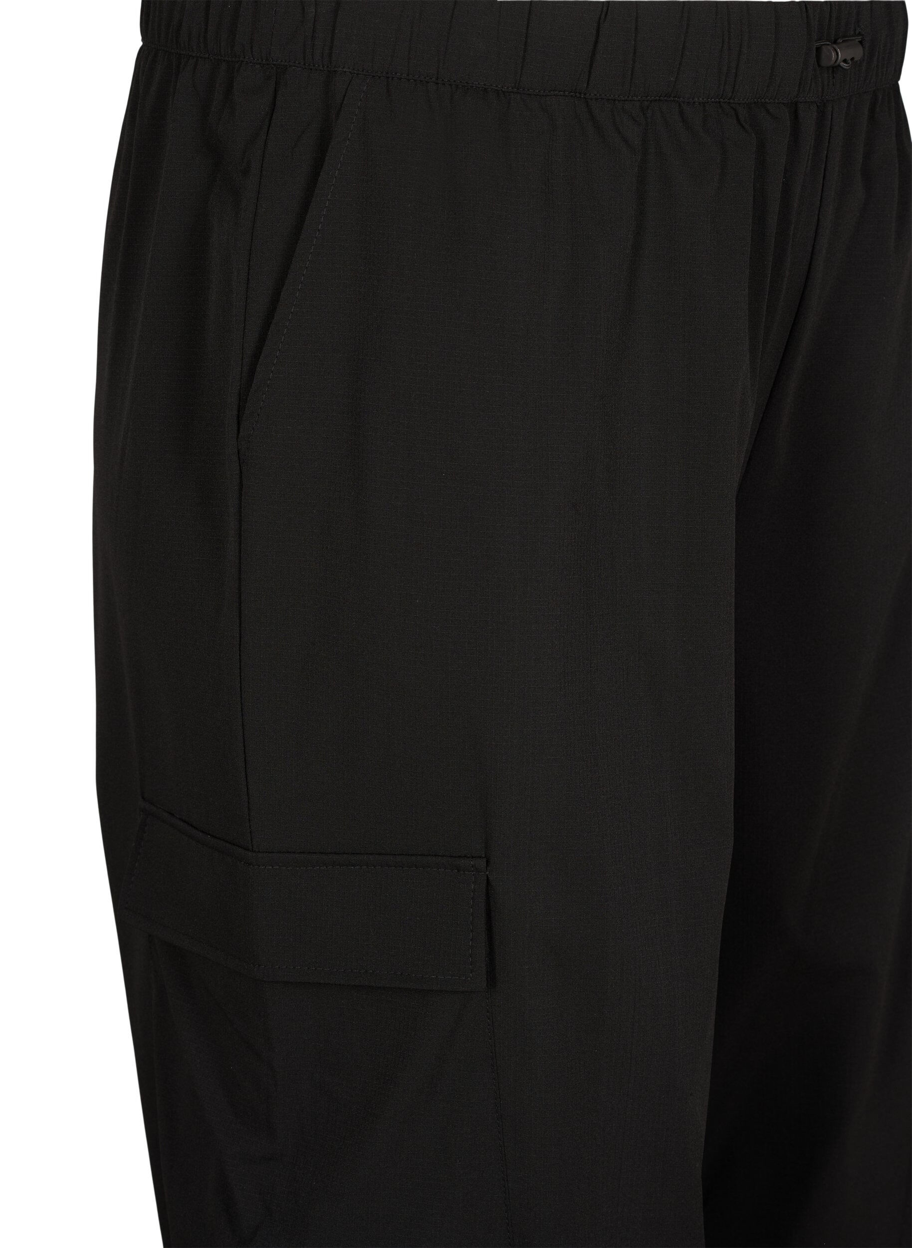 Zizzi Trackpants met cargozakken, Zwart, Packshot image number 3