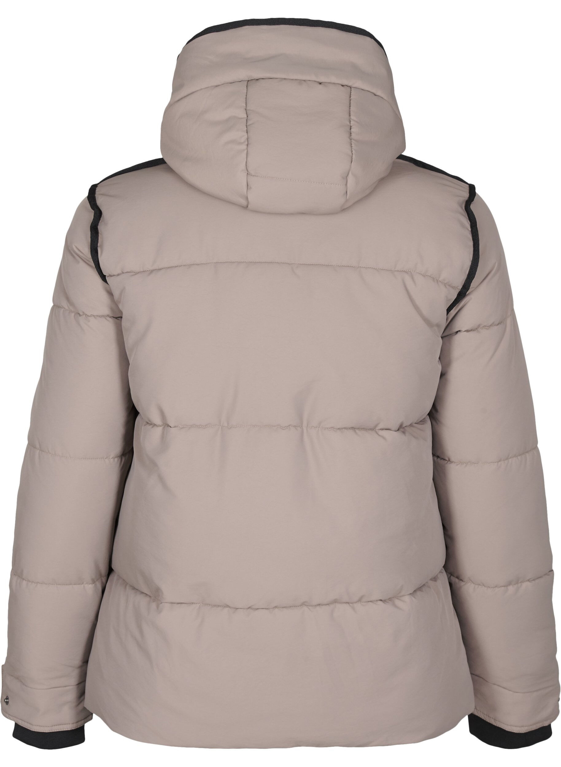 Zizzi Korte puffer jas met contrastdetails, Beige, Packshot image number 1