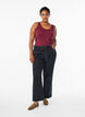 Solide kleur basis top in katoen, Donker Bordeaux, Model image number 1