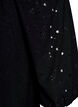 Blouse met korte pofmouwen en een opengewerkt patroon, Zwart, Packshot image number 3