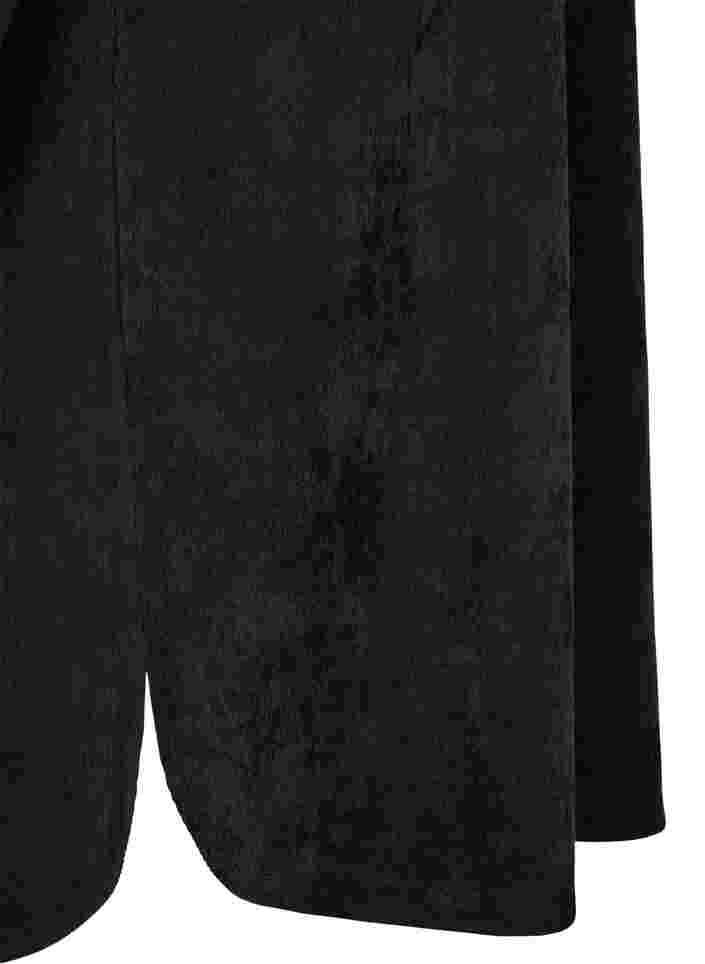 Fluwelen jurk met 3/4 mouwen en knopen, Black, Packshot image number 3