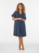 Katoenen nachtjapon met knoopsluiting, Blauw, Model image number 1