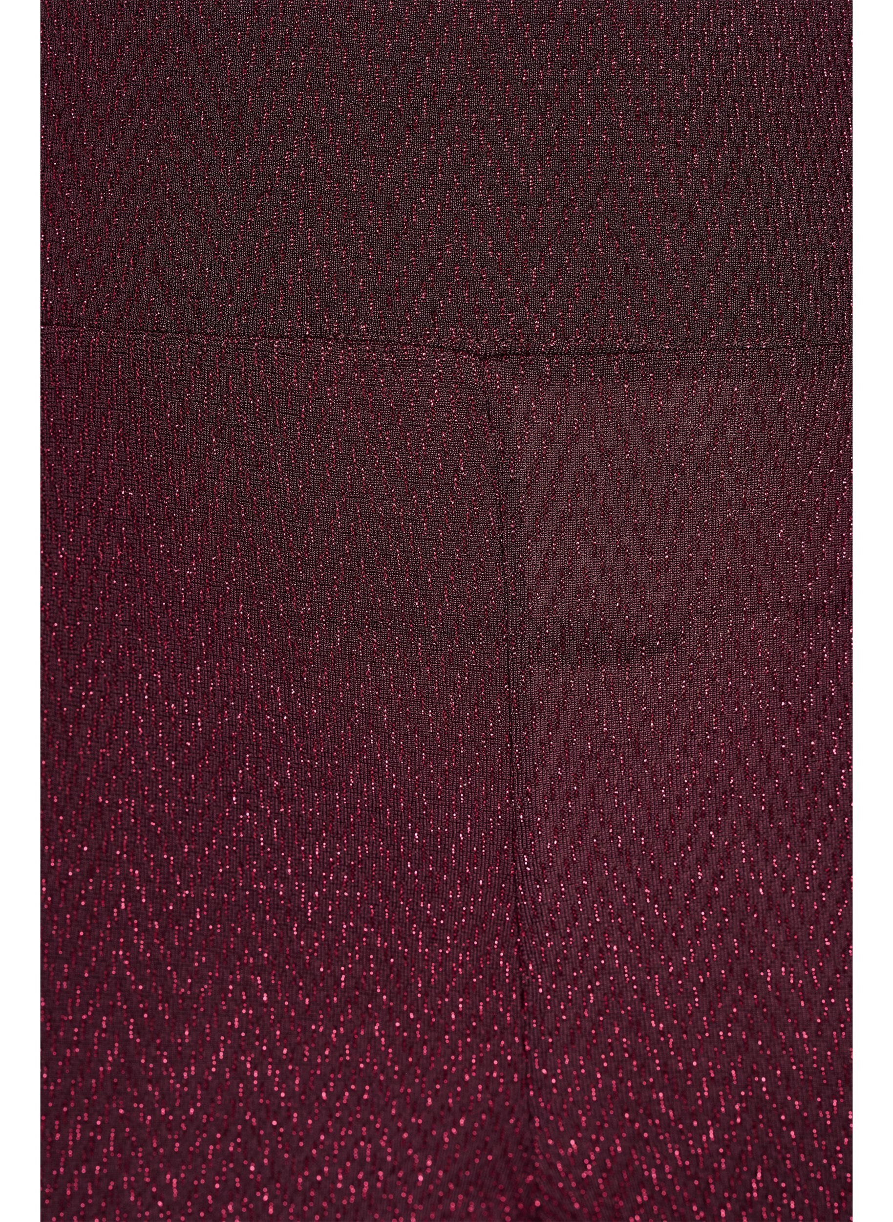 Zizzi Glitterpatroon leggings, Donker Bordeaux, Packshot image number 2