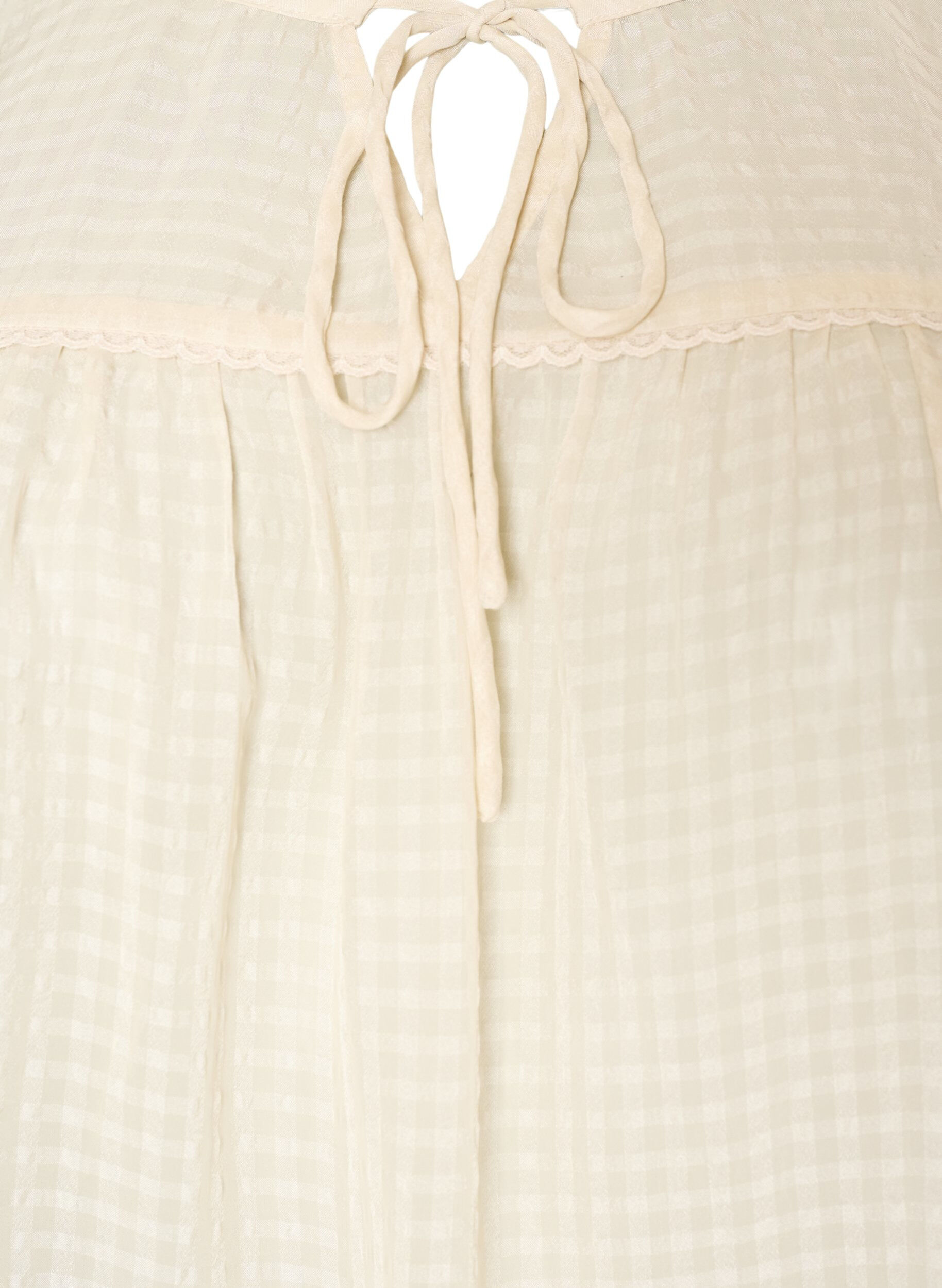 ZizziBlouse in seersucker met strikkoord, Beige, Packshot image number 2