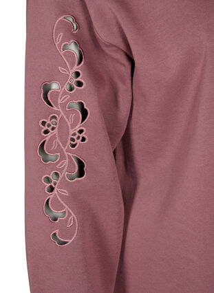Sweater-jurk met geborduurde details, Rose Brown, Packshot image number 3