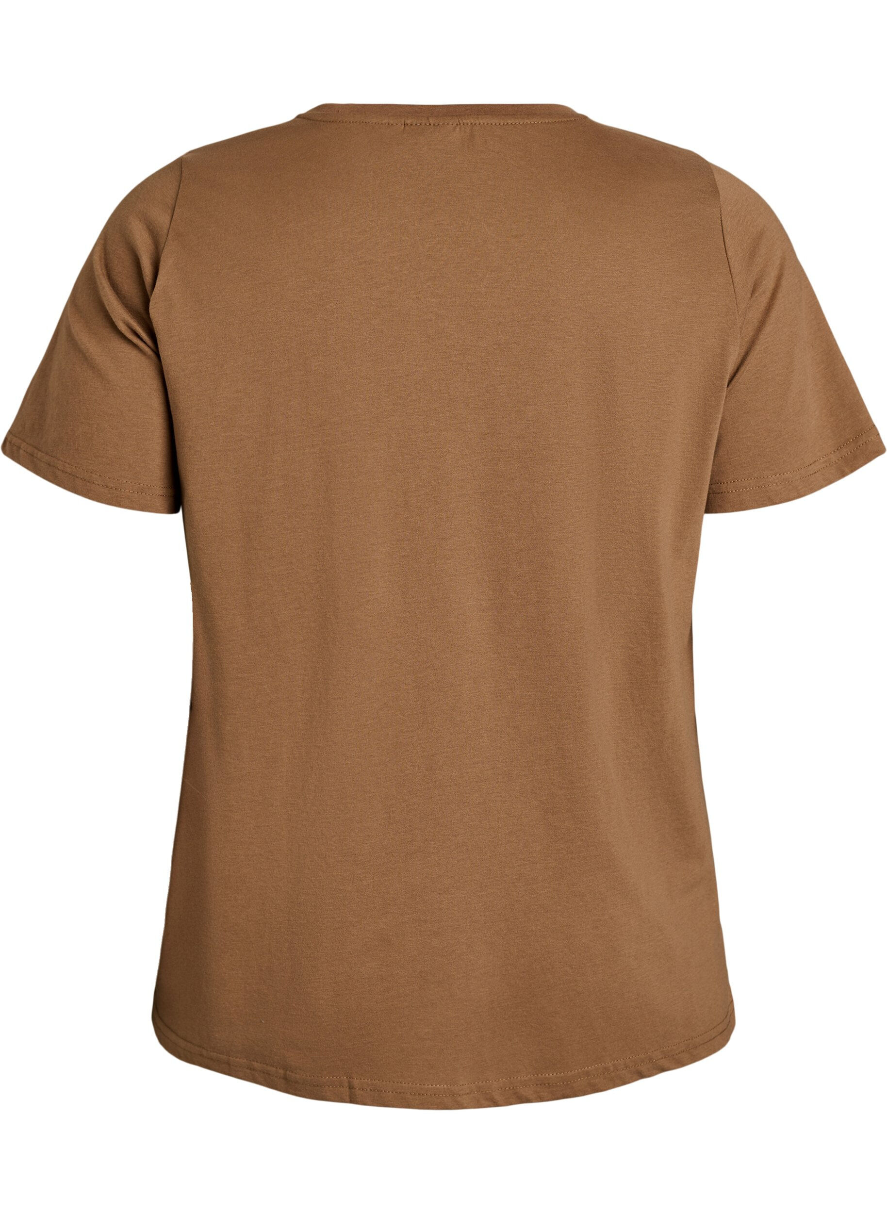 ZizziT-shirt met print, Bruin, Packshot image number 1