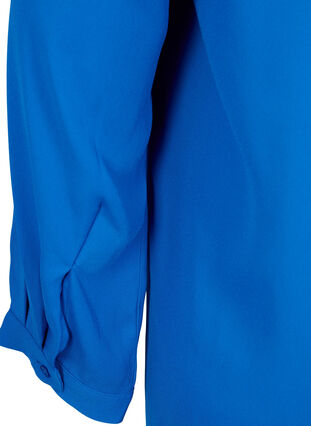 Effen shirt met V-hals, Princess Blue, Packshot image number 3