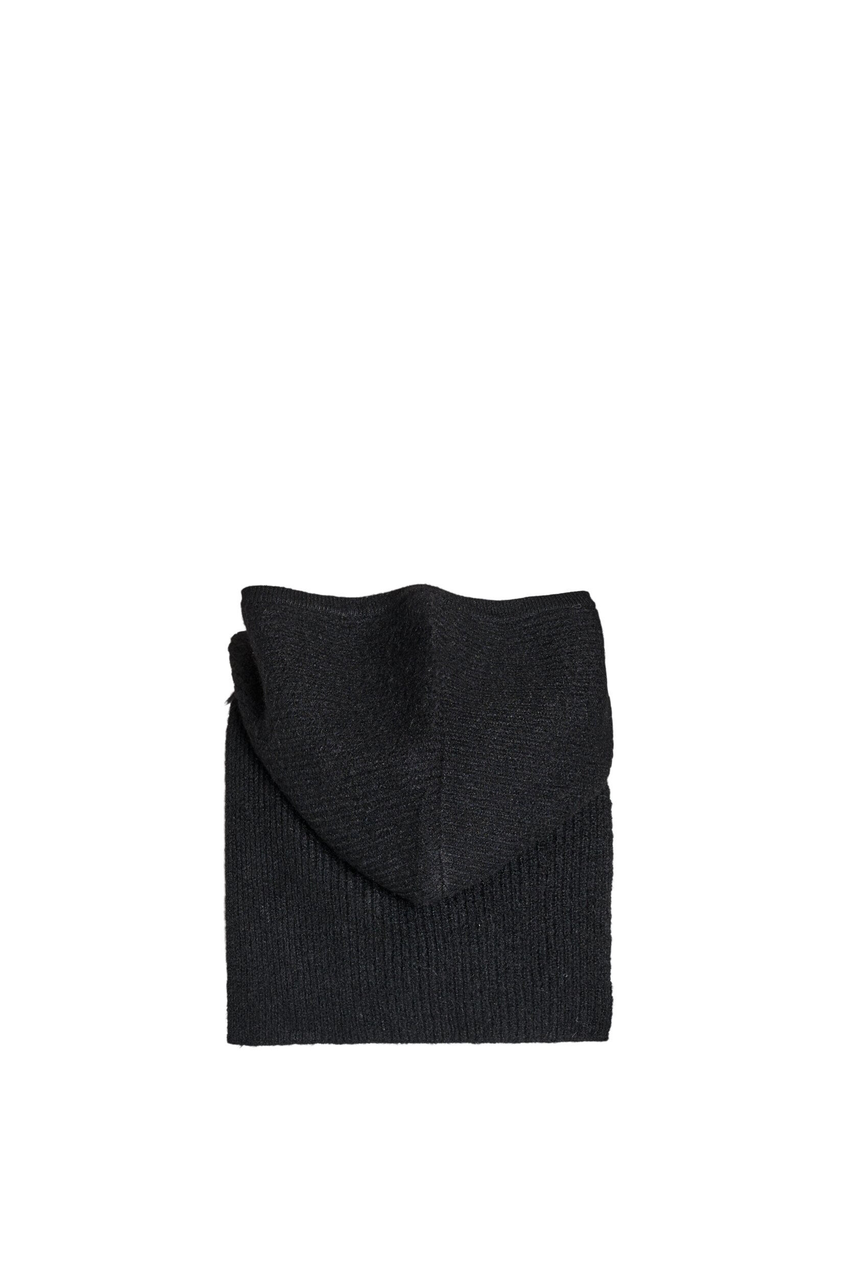 Zizzi Ribgebreide balaclava met ritssluiting, Zwart, Packshot image number 4