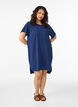 Korte jurk met een gekreukte textuur en korte mouwen, Blauw, Model image number 1
