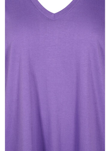 Effen kleur oversized v-hals t-shirt, Deep Lavender, Packshot image number 2