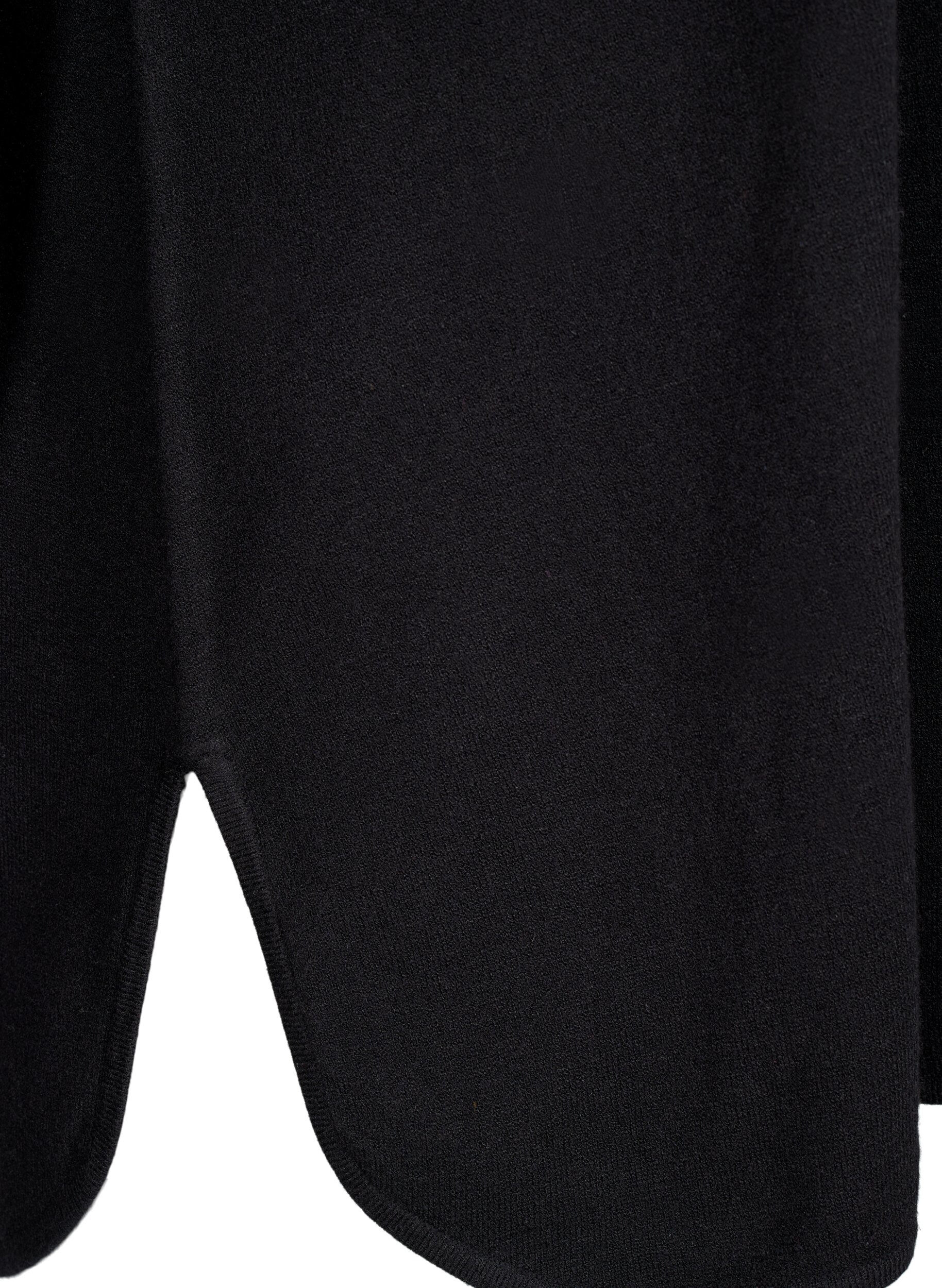 Zizzi Gebreide blouse met raglanmouwen, Black, Packshot image number 3