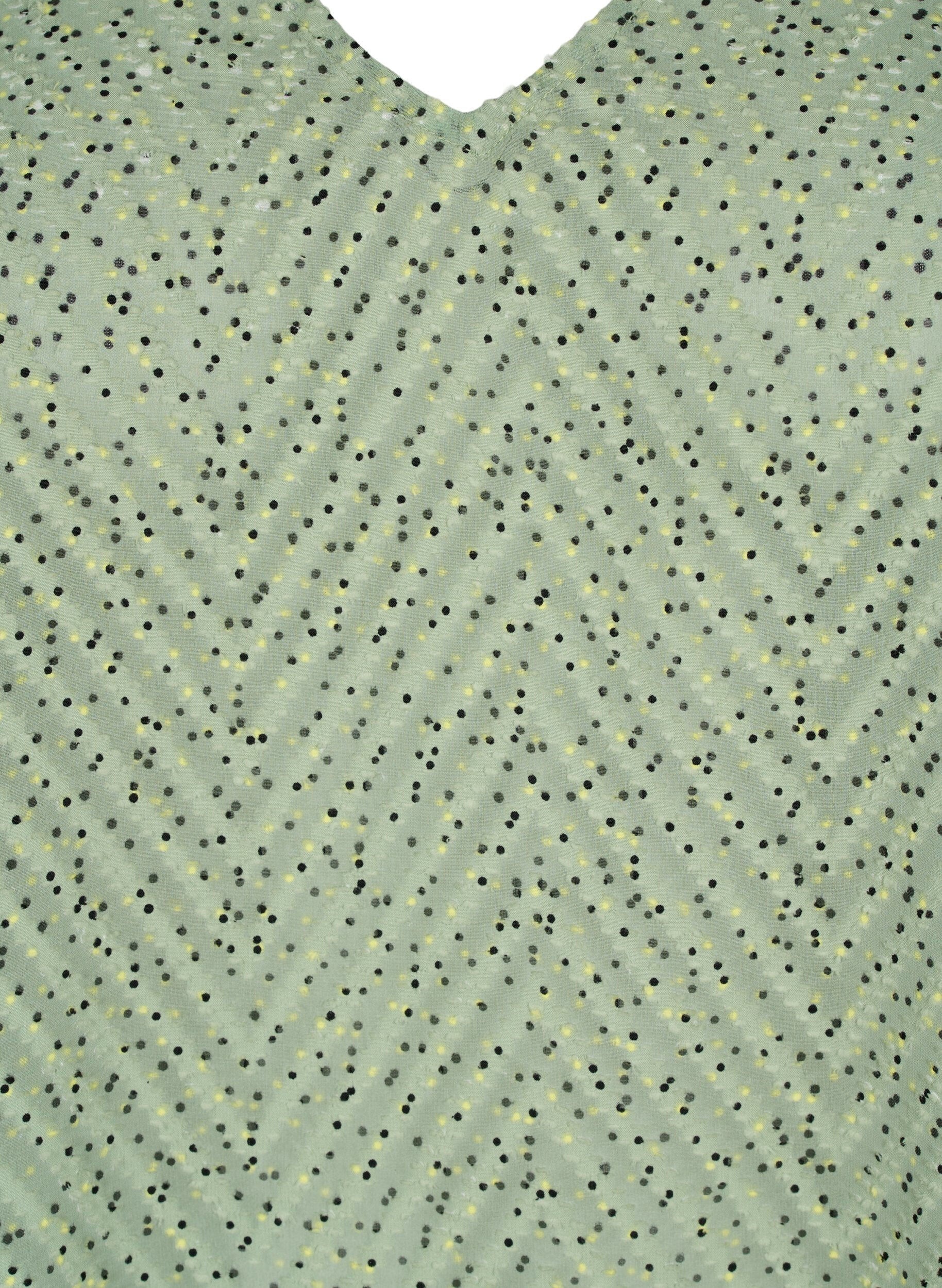 Zizzi Gestippelde blouse met 1/2 mouwen, Seagrass Dot, Packshot image number 2
