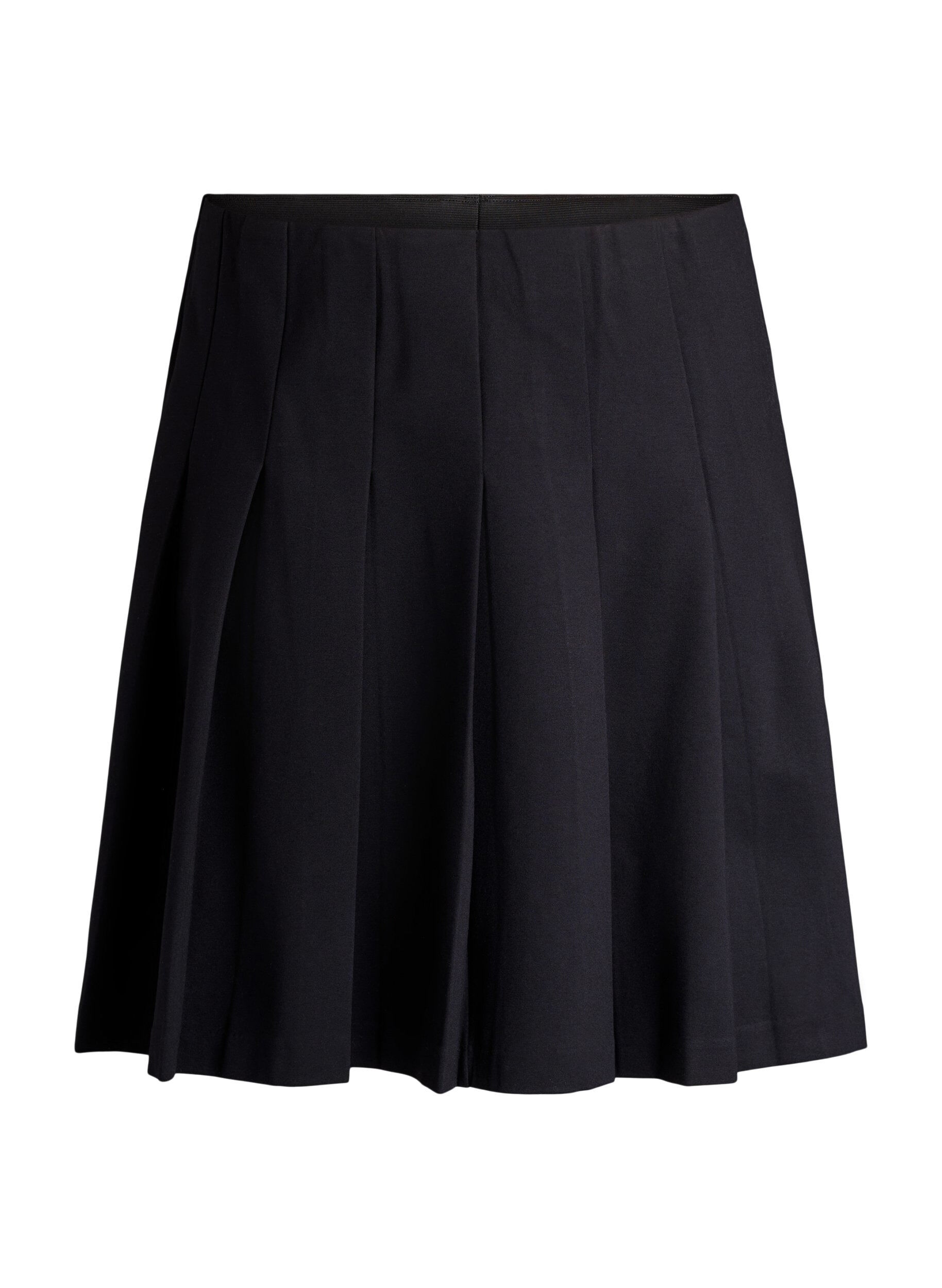 Korte geplooide rok met elastische tailleband