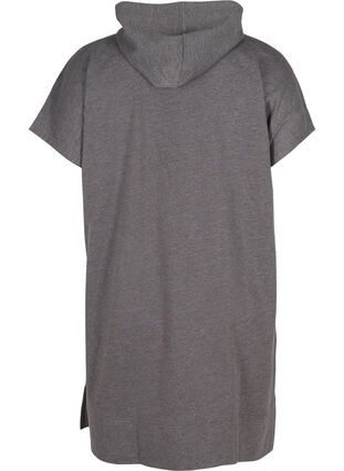 Lang sweatshirt met korte mouwen, Dark Grey Melange, Packshot image number 1