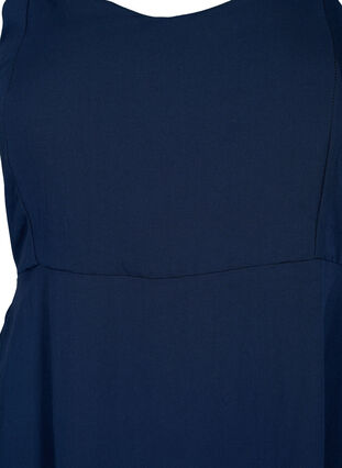 Effen viscose tie-dye jurk met smock, Navy Blazer, Packshot image number 2