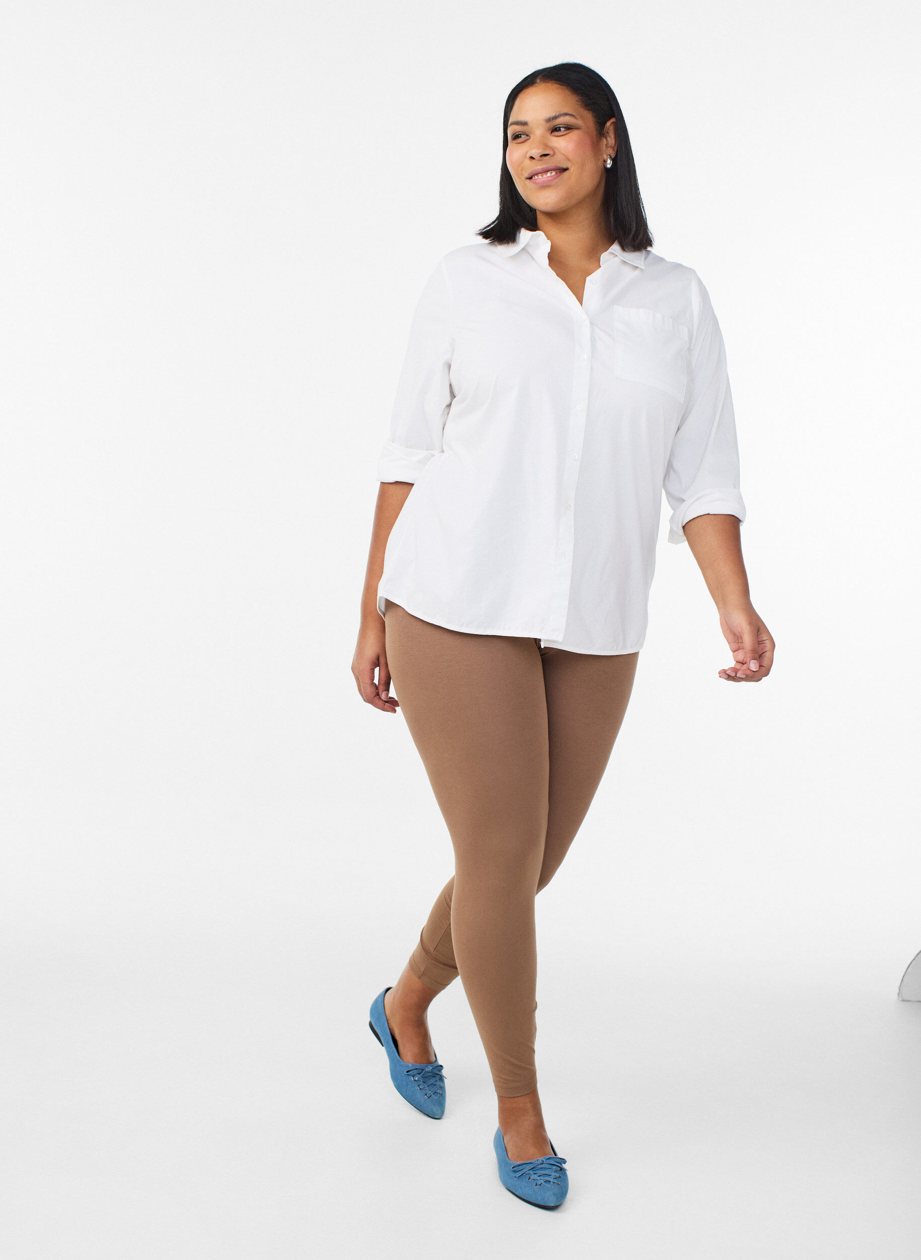 Zizzi Basislegging van viscose, Bruin, Model image number 1