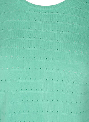 Gebreide top met gestructureerd patroon en ronde hals, Dusty Jade Green, Packshot image number 2
