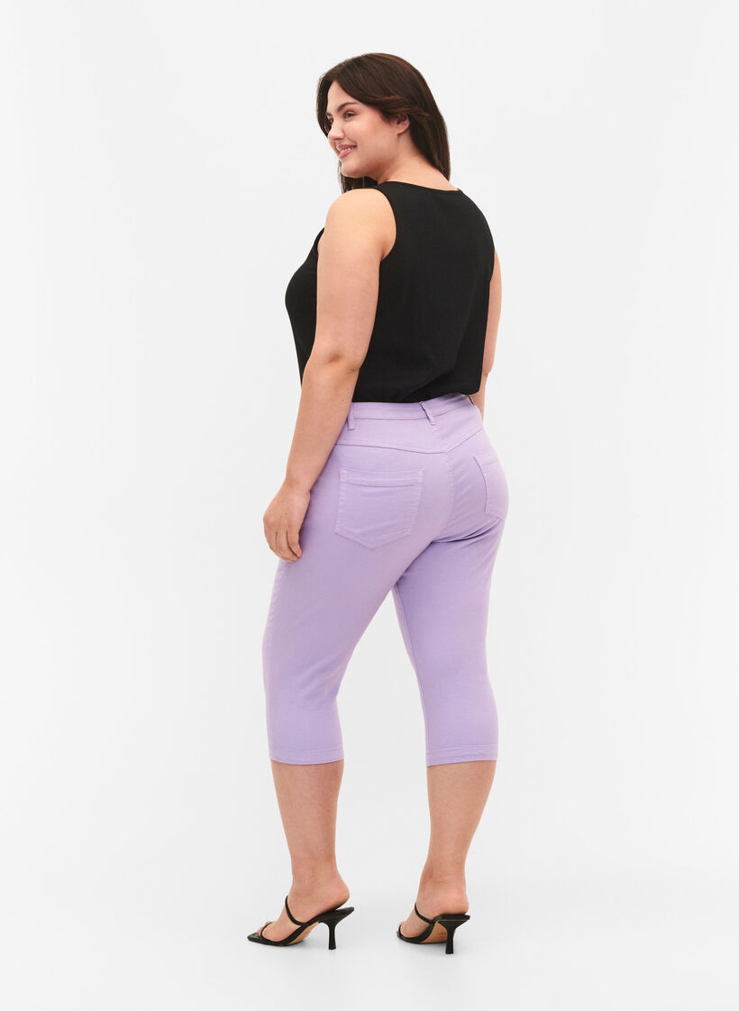 Strakke Emily capri broek, Lavender, Model image number 1