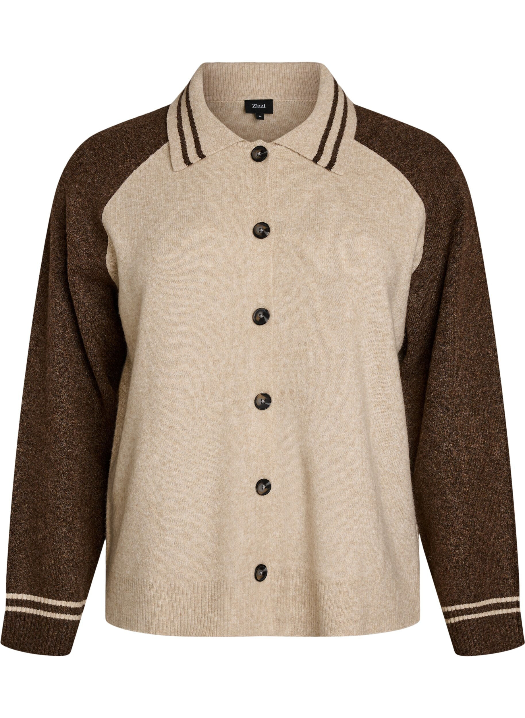 Vest met contrastmouwen en kraag