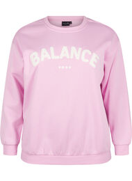 Sweatshirt met badstof tekst, Roze