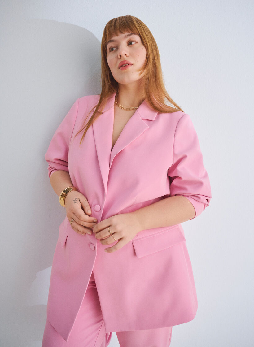 Klassieke blazer met knoopsluiting, Roze, Image image number 0