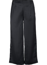 Satijnen broek met wijdte, Black