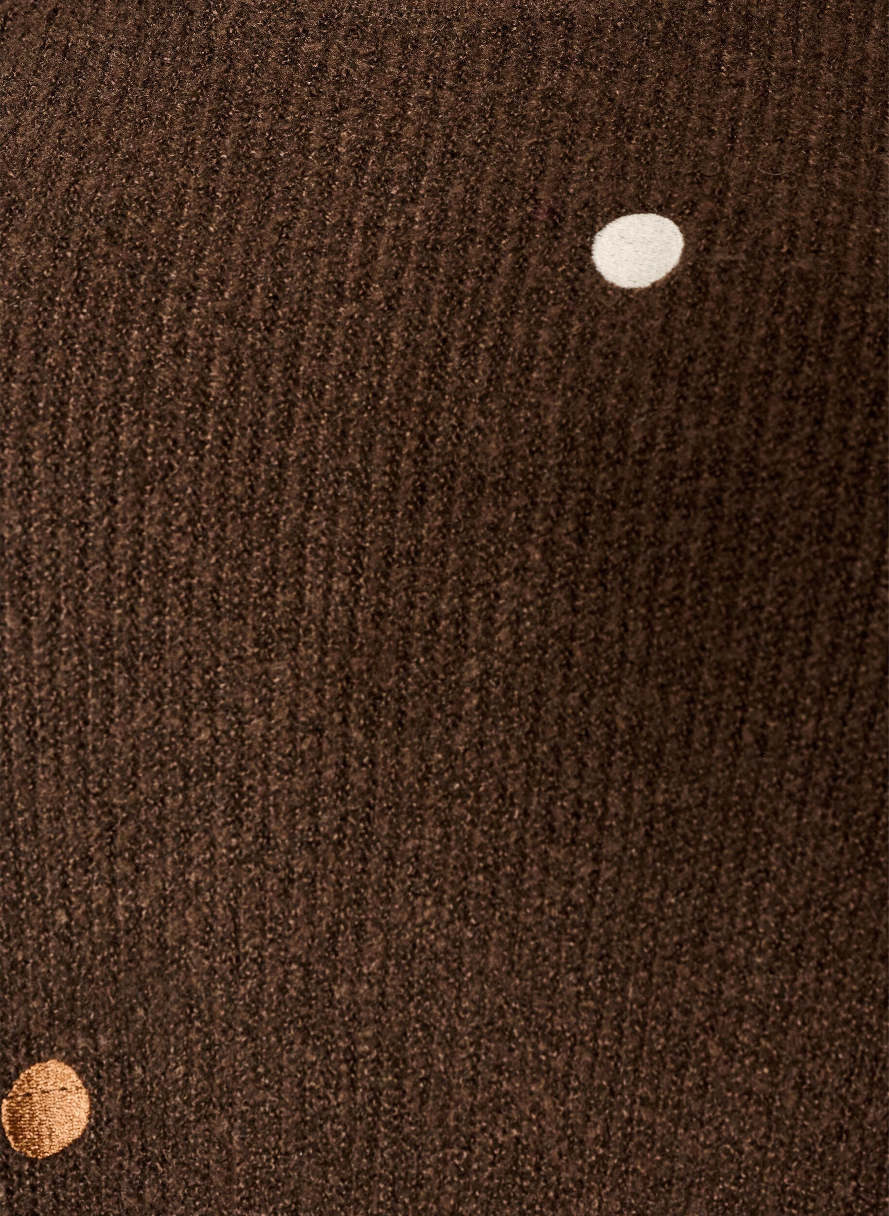 ZizziGebreide blouse met kleine geborduurde motieven, Bruin, Packshot image number 2