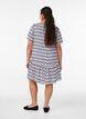 Viscose jurk met snijlijn, Blauw, Model image number 2