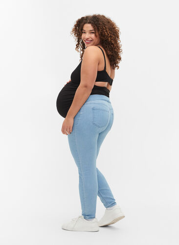 Zwangerschapsjeggings met achterzakken, Light blue, Model image number 1