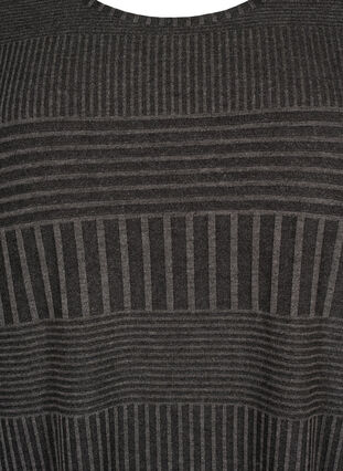 Jurk met 3/4 mouwen en strepen, Dark Grey Mélange, Packshot image number 2