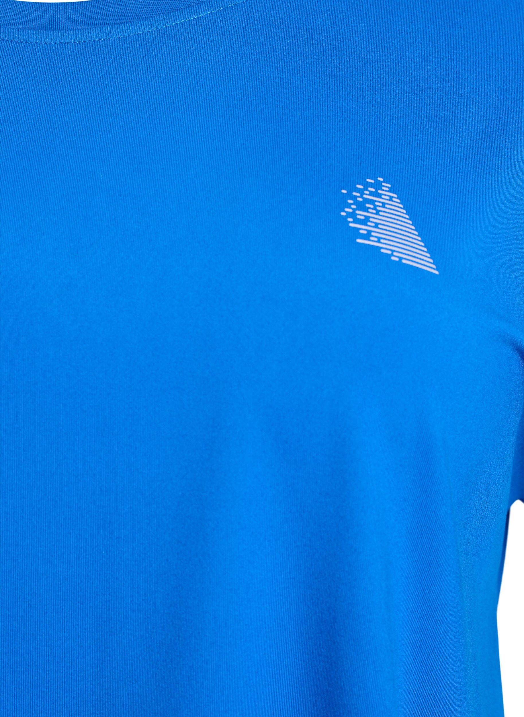 Zizzi Effen gekleurd trainingsshirt, Blauw, Packshot image number 2