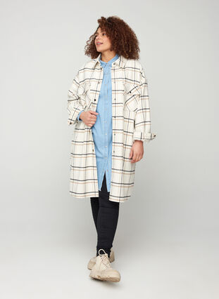 Lange geruite jas, Snow White CHECK, Model image number 2