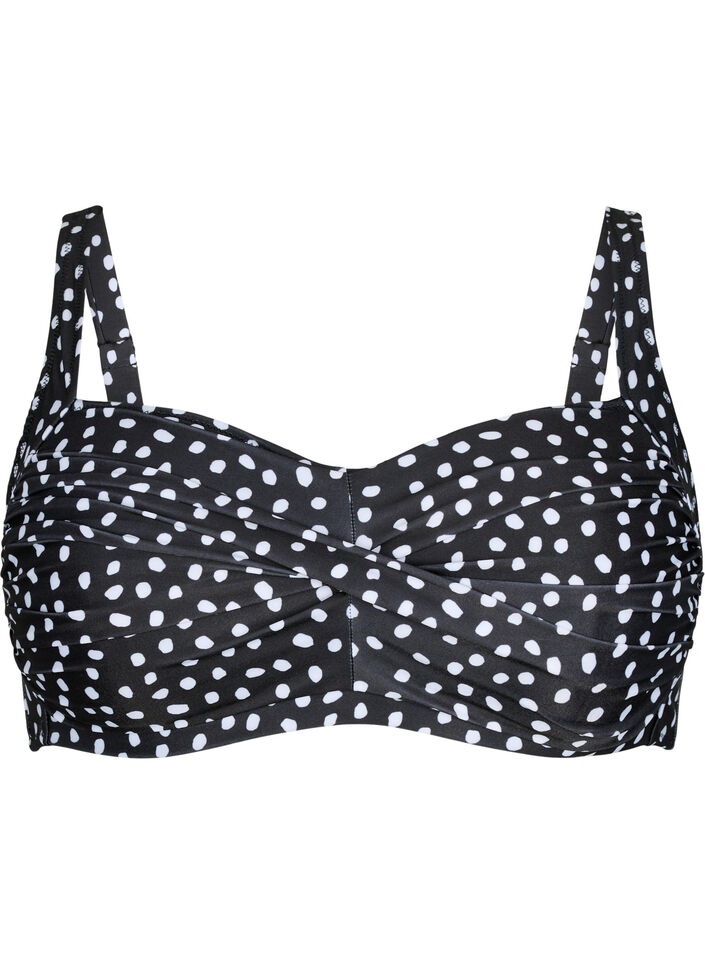Bedrukte bikinitop, Black White Dot, Packshot image number 0