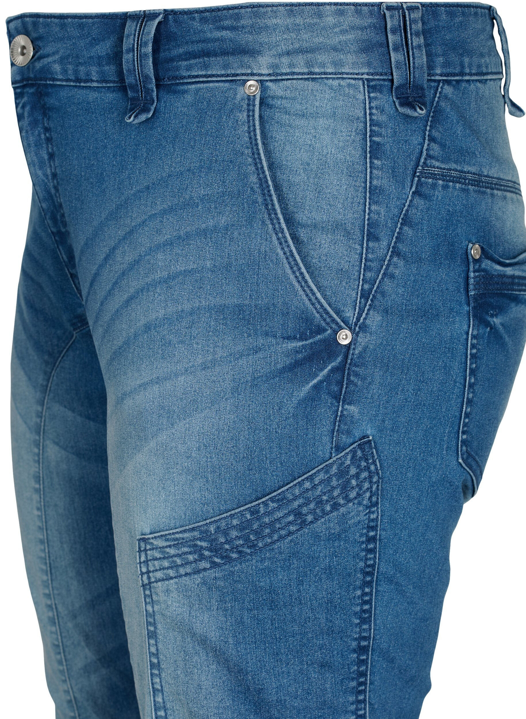 Zizzi Slim fit capri jeans met zakken, Blauw, Packshot image number 2